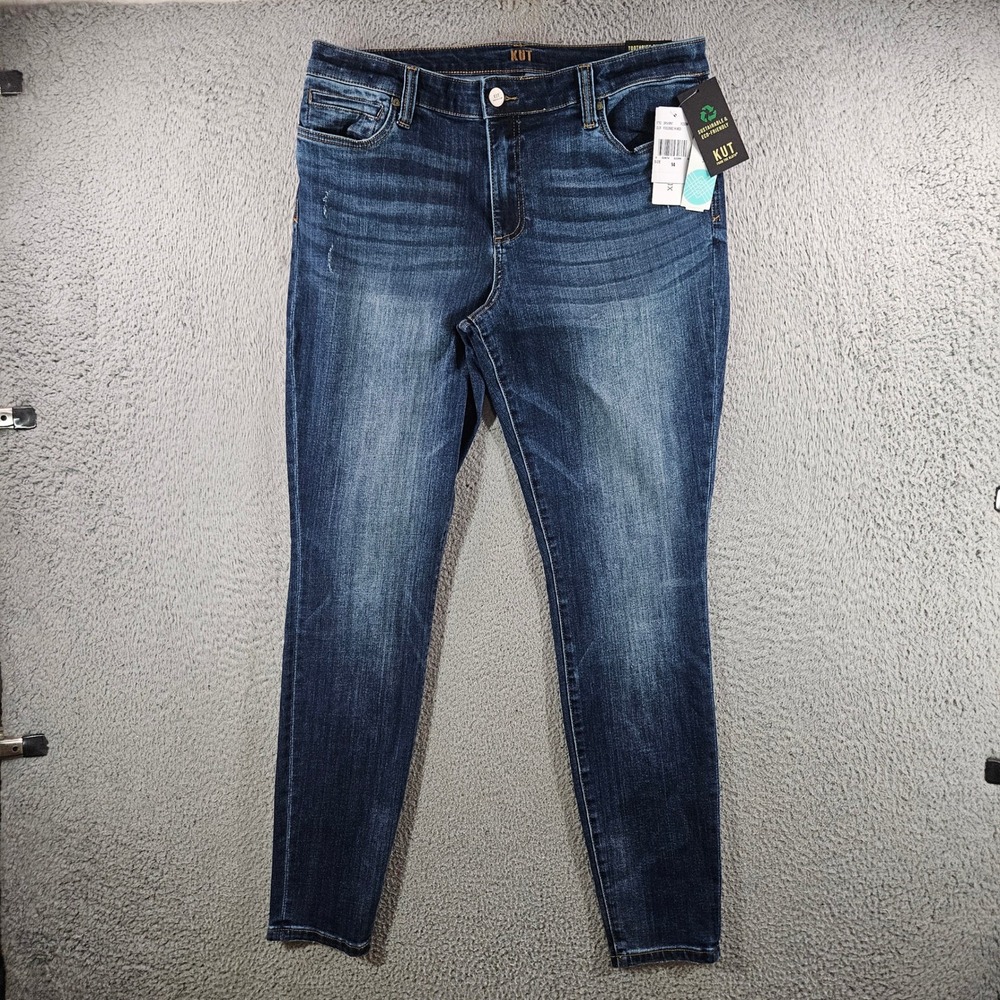 KUT from the Kloth Toothpick Skinny Jeans Dark Wash Blue Size 14 Sustainable NEW